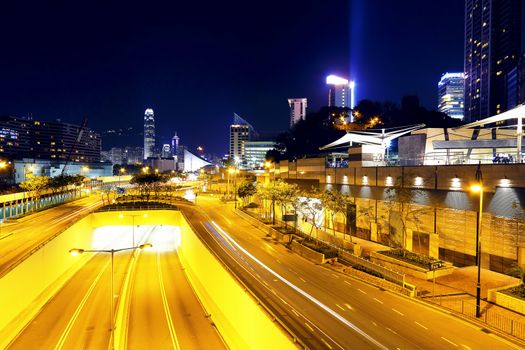 modern city traffic at night 
