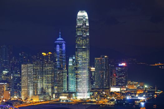 Hong Kong Island night, modern city