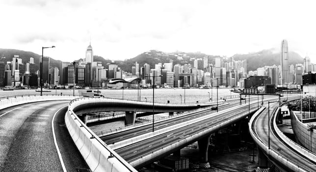 traffic in Hong Kong at day
