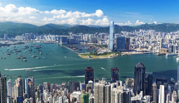 hongkong day , blue sky, white cloud