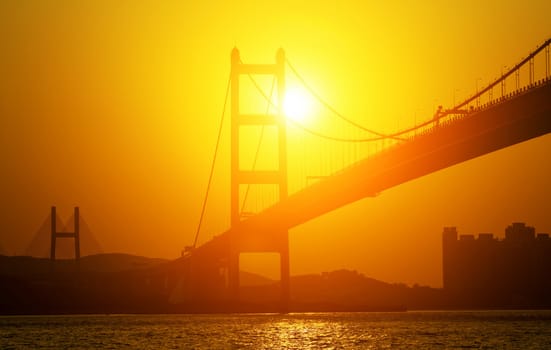 Sunset silhouette Bridge 
