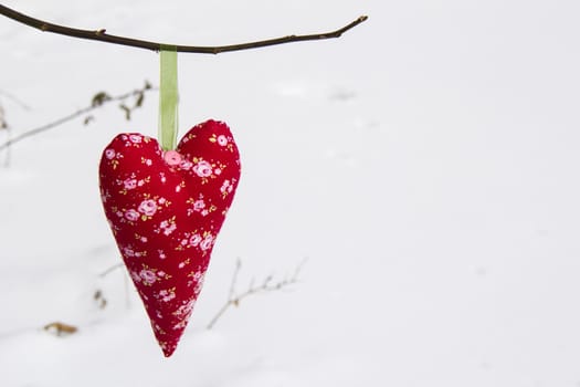 big beautiful tilda textile heart