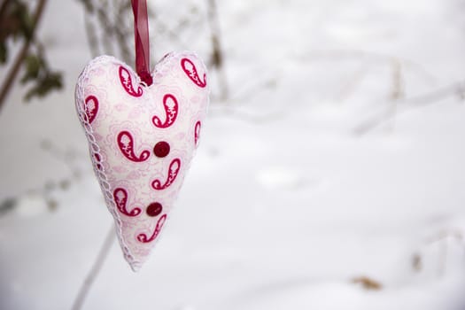 big beautiful tilda textile heart
