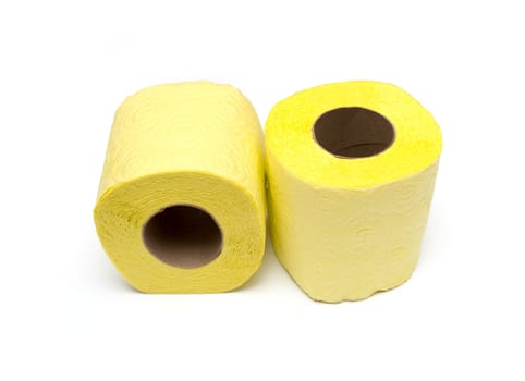 rolls of toilet paper isolated on white