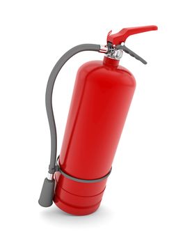 red fire extinguisher isolated on white background