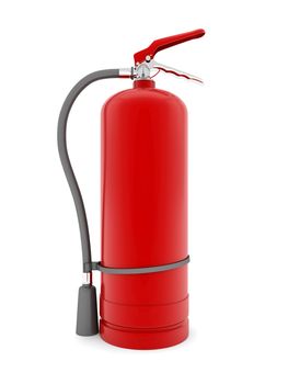 red fire extinguisher isolated on white background