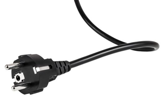 European power cord isolated on white background with clipping path