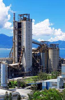 Cement Plant at day in Hongkong 