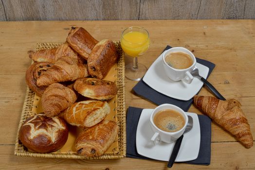 small french breakfast with pastries