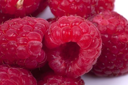 raspberries fruits isoalted on a white background
