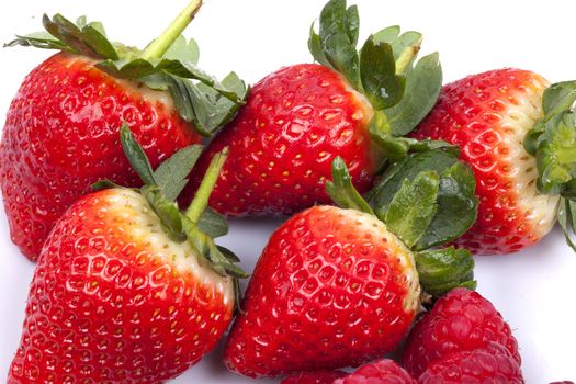 Strawberry fruits isoalted on a white background