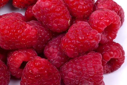 raspberries fruits isoalted on a white background