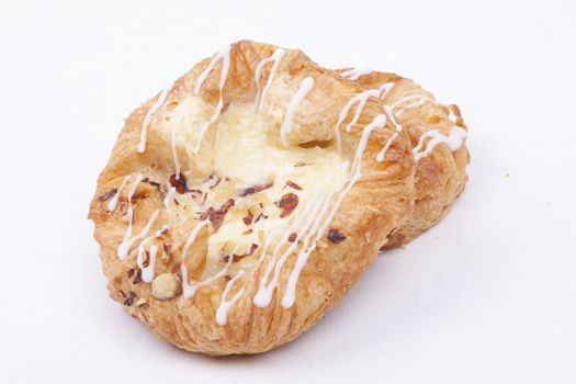 vanilla cream danish isolated on a white background