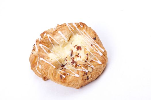 vanilla cream danish isolated on a white background