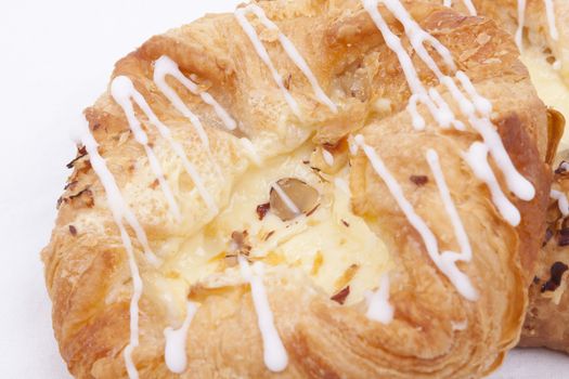 vanilla cream danish isolated on a white background