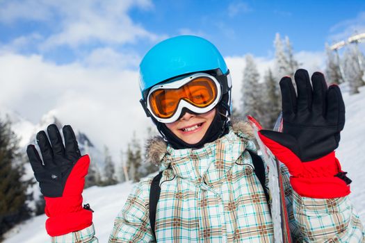 Skiing, skier, winter sports - portrait of happy young skier