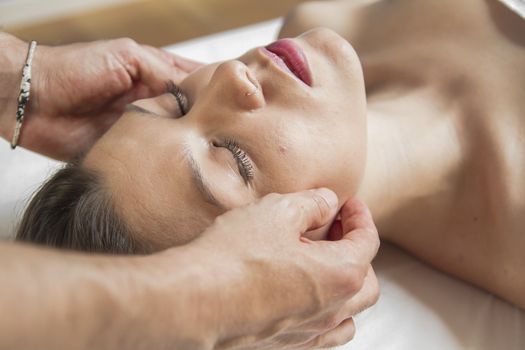 Healthcare.portrait of young beautiful woman in spa environment