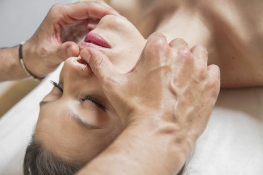 Healthcare.portrait of young beautiful woman in spa environment