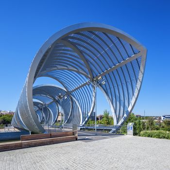 Famous footbridge in Madrid, Spain