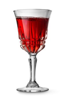 Glass of red wine isolated on white background