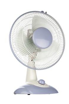 Electric fan. White background.