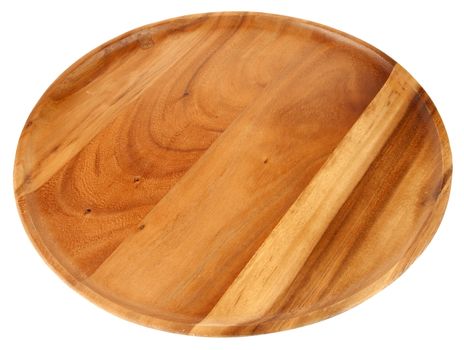  Wooden plate with white background