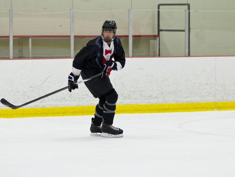 Male playing ice hockey