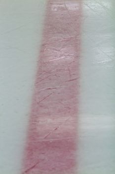 Red line marking of an ice hockey arena