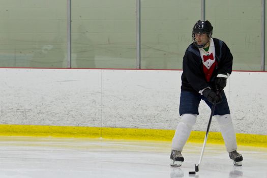 Hockey player during a game
