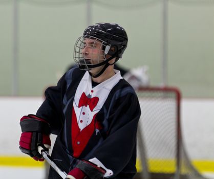 Hockey athlete during an ice hockey game