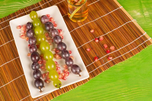 Grapes served as snakes, a kid dessert idea