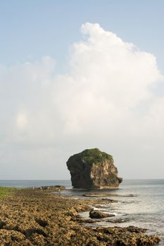 Chuanfan Rock, famous coral coastline and landmark at Kenting National Park, Taiwan, Asia.