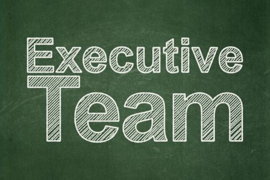 Finance concept: text Executive Team on Green chalkboard background, 3d render