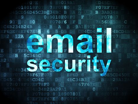 Safety concept: pixelated words Email Security on digital background, 3d render
