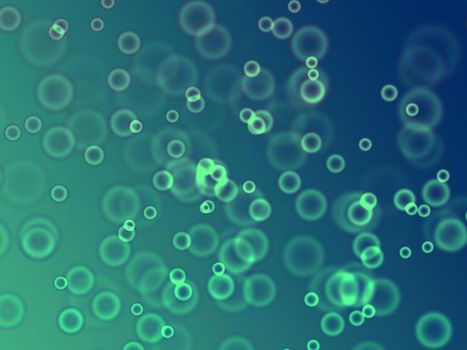 abstract background with green and blue bubbles like lights
