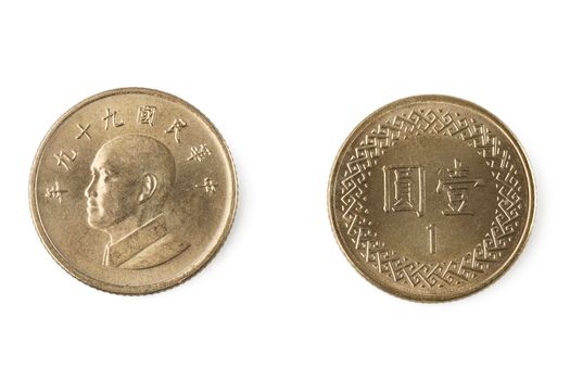 One yuan taiwanese coin
