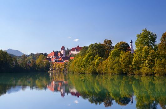 charming castle over river in Bavarian town Fussen