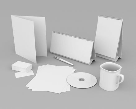 Corporate identity template on the gray background