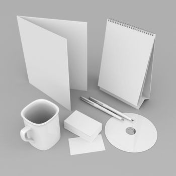 Corporate identity template on the gray background