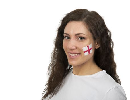 Young Girl with the English flag painted in her face