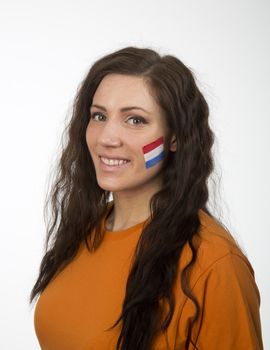 Young Girl with the Dutch flag painted in her face