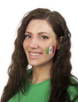 Young Girl with the Mexican flag painted in her face