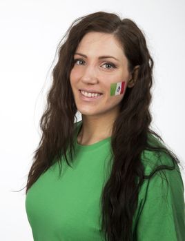 Young Girl with the Mexican flag painted in her face