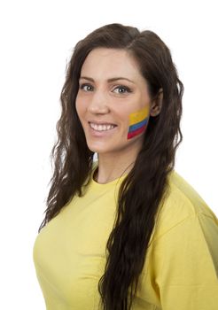 Young Girl with the Columbian flag painted in her face