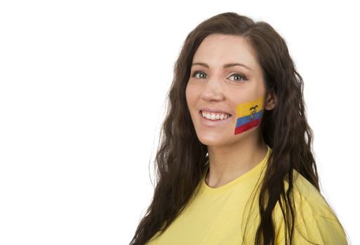 Young Girl with the Ecuadorian flag painted in her face