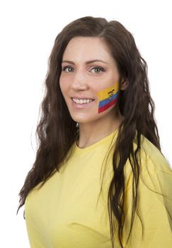 Young Girl with the Ecuadorian flag painted in her face