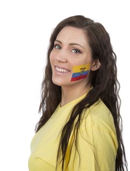 Young Girl with the Ecuadorian flag painted in her face