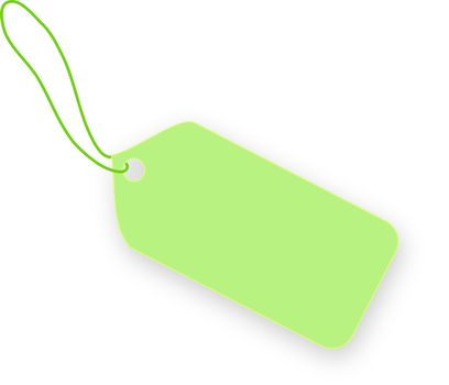 Light green tag on white background