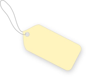 Beige tag on white background