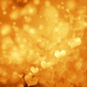 Abstract heart shaped bokeh background.